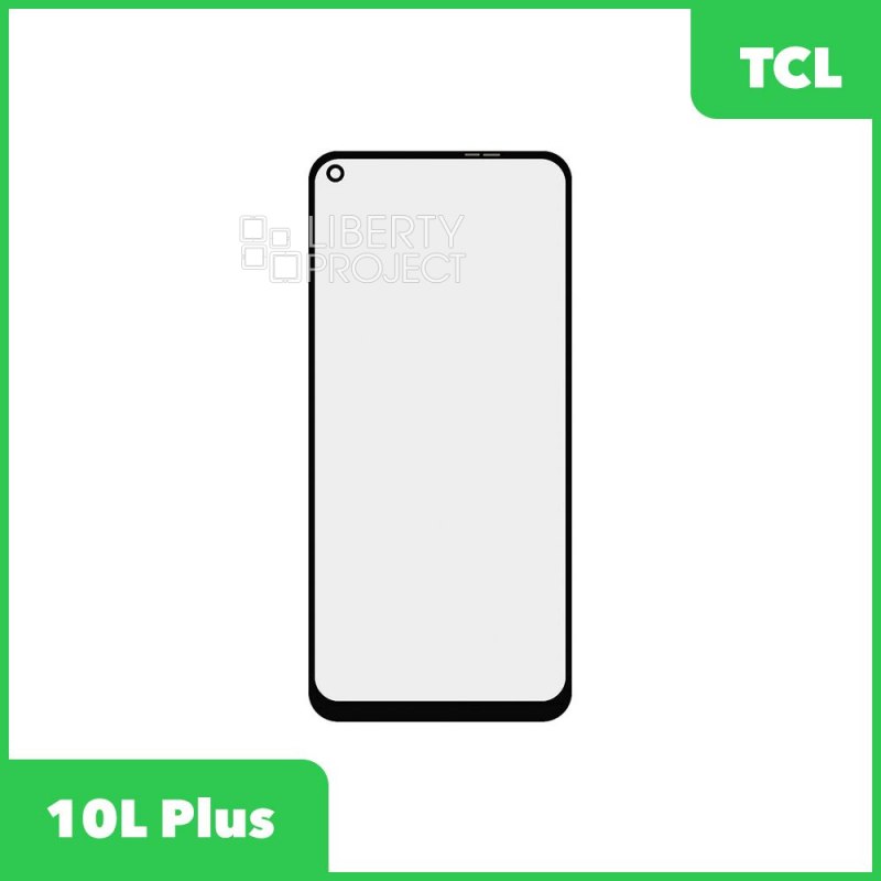 Стекло + OCA плёнка для переклейки TCL 10L Plus (черный)