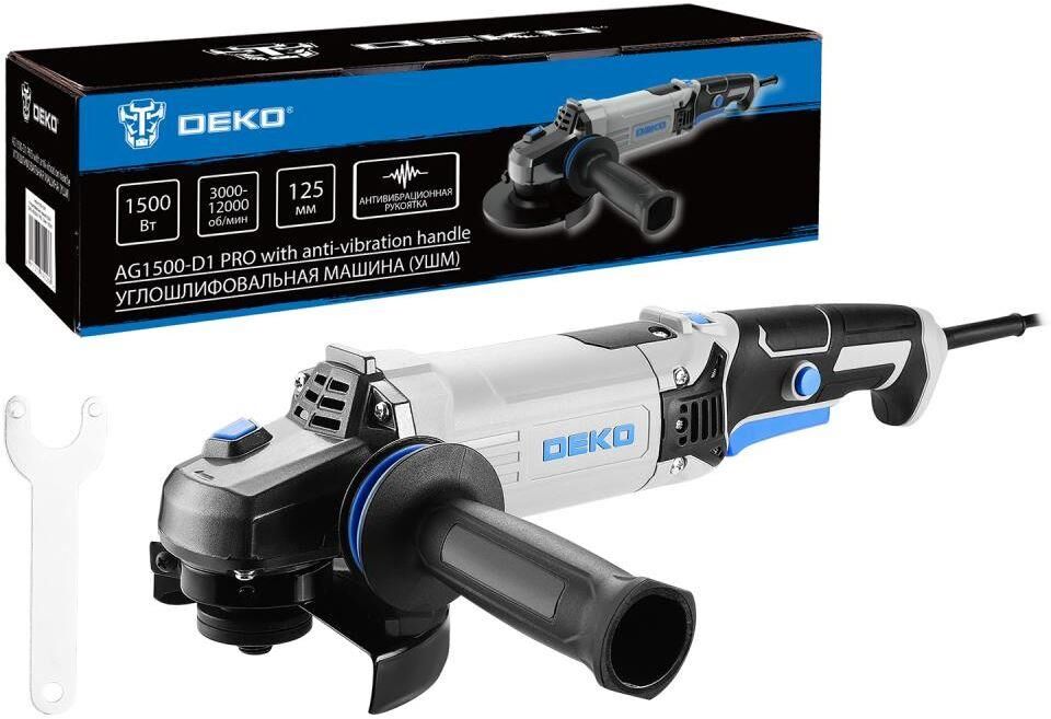 Углошлифовальная машина DEKO AG1500-D1 PRO, 125мм, 1500 Вт 083-1028