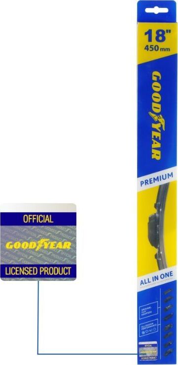 Щетка стеклоочистителя GOODYEAR GY000438 PREMIUM 18''/45см бескаркасная