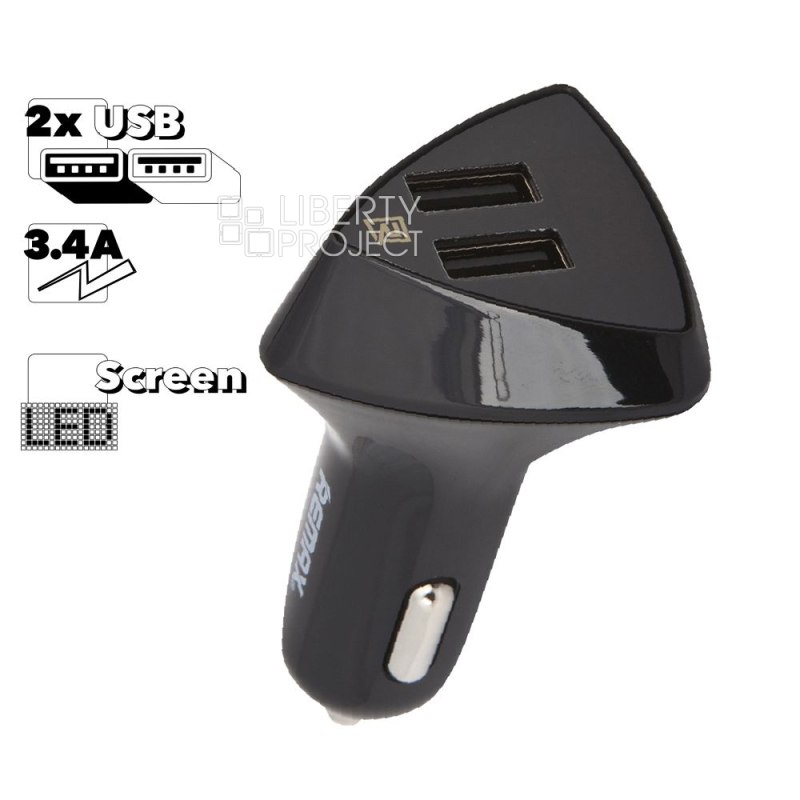 АЗУ REMAX Alien RCC208 2xUSB, 3.4А, LED дисплей (черный)