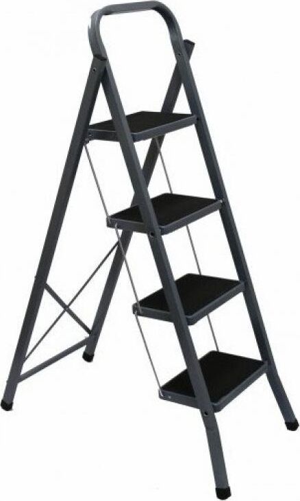 Стремянка ZALGER 9910-4 Jet Black 4 cт с ковриком сталь