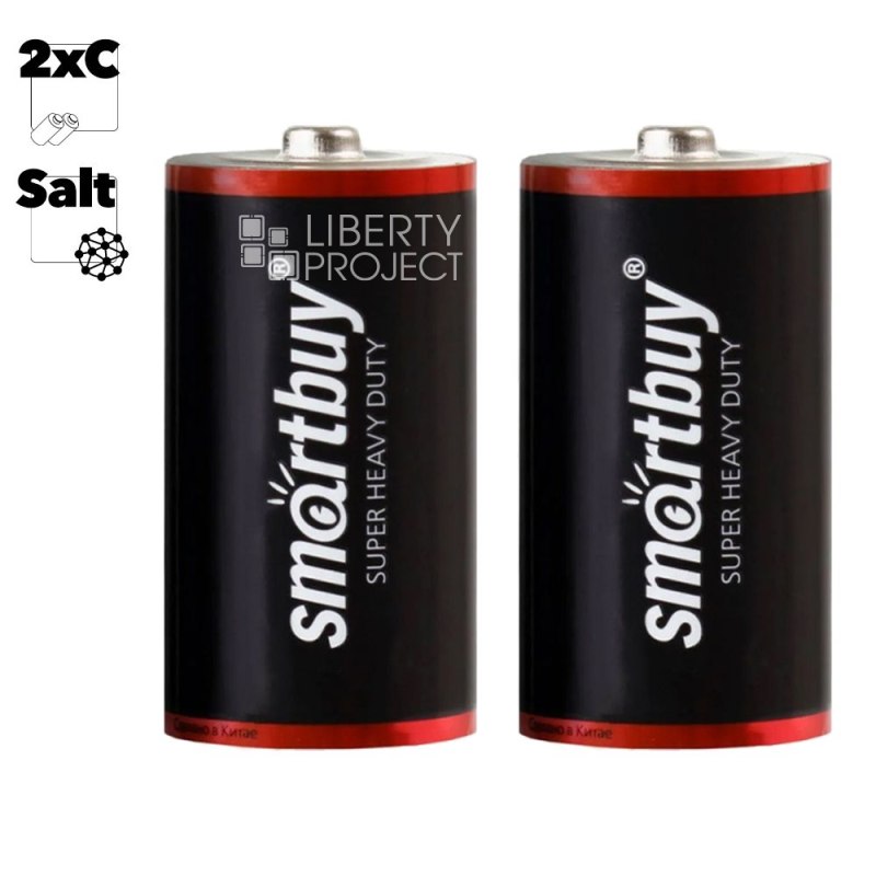 Батарейка солевая Smartbuy R14 2шт в пленке