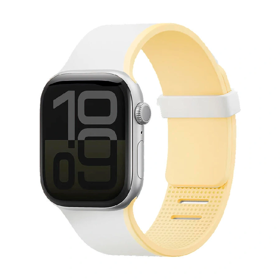 Ремешок UNIQ Revix IV совместимый с Apple Watch (42/41/40 mm) силикон с магнитными звеньями желтый/бежевый