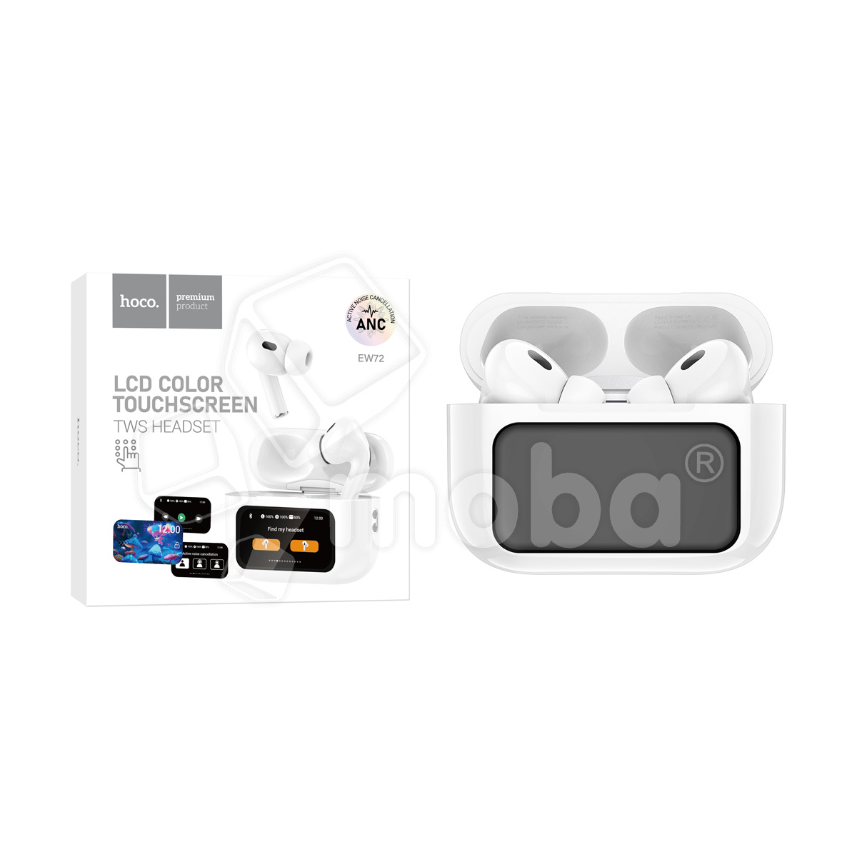Беспроводные наушники Bluetooth Hoco EW72 (TWS, вакуумные, с дисплеем, ANC) Белый