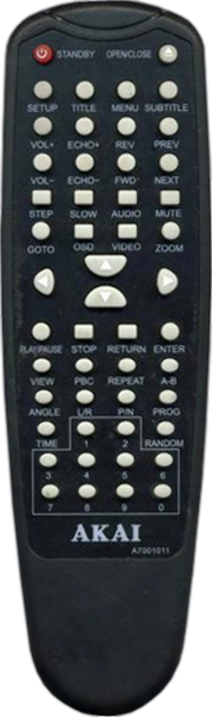 Пульт Akai A7001011 для DVD DV-P703B для DVD плеера Akai
