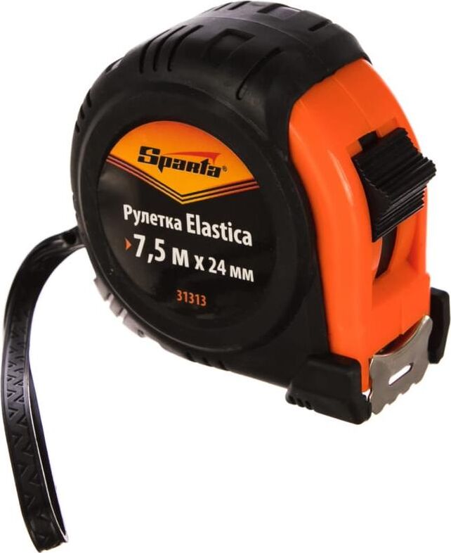 SPARTA Рулетка Elastica, 7.5 м х 24 мм, обрезиненный корпус 31313