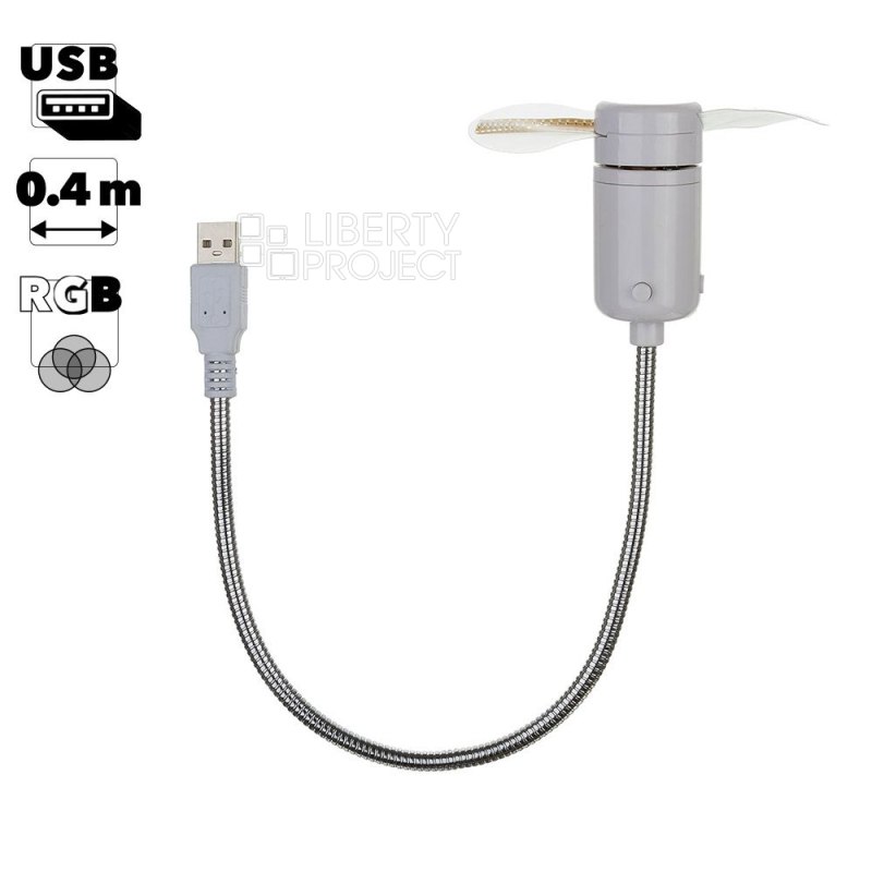 Вентилятор портативный 40 см. с разъемом USB (пластик/блистер)