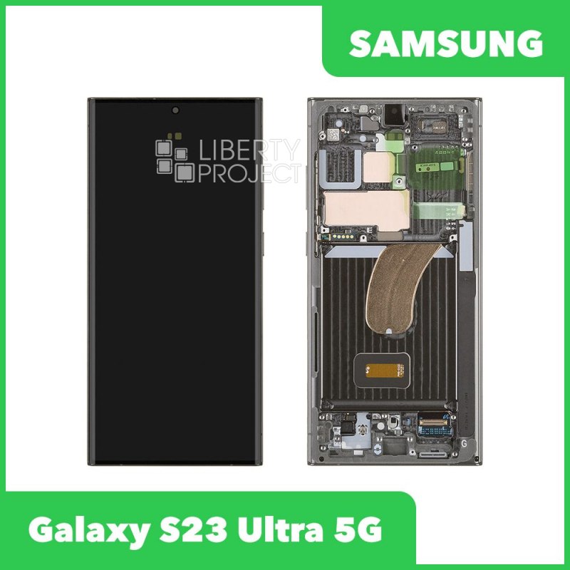 LCD дисплей для Samsung Galaxy S23 Ultra 5G 2023 SM-S918 GH82-30465C в рамке (зеленый) 100% OR SP