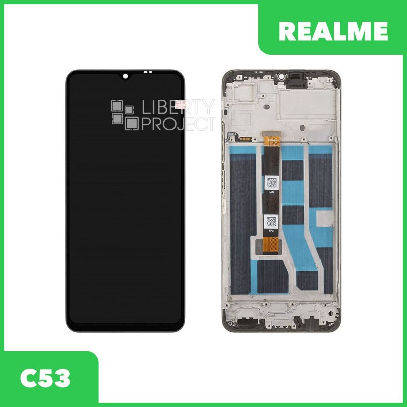 LCD дисплей для Realme C53 (RMX3760) с тачскрином в рамке (черный) OR LCD