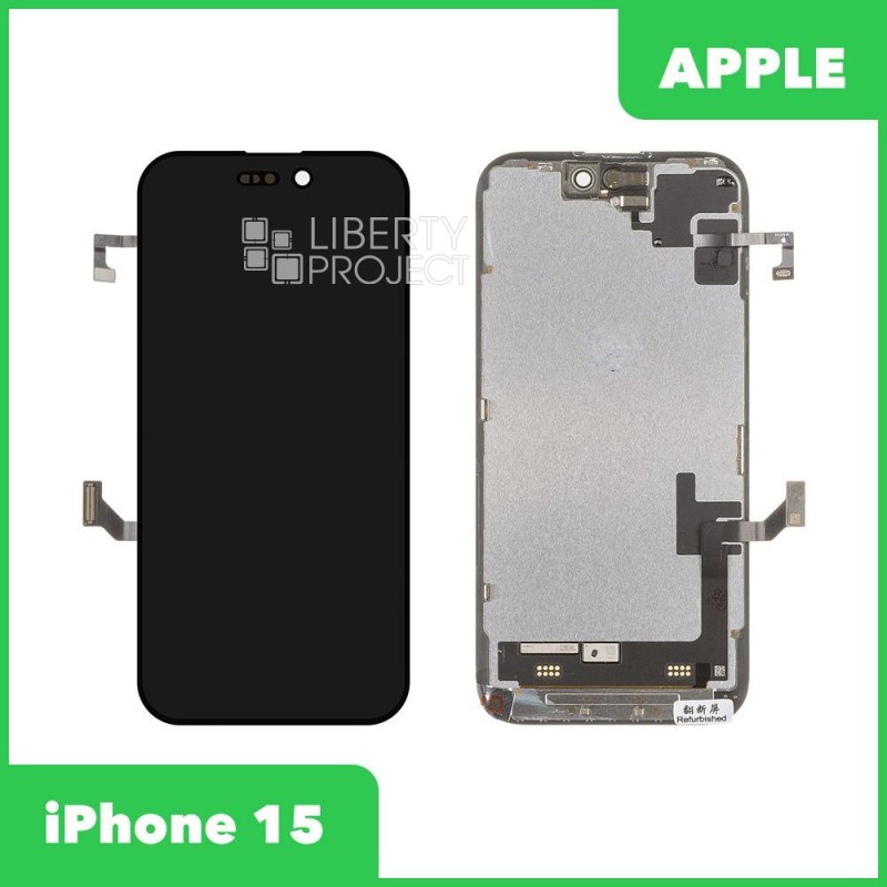 LCD дисплей для Apple iPhone 15 (черный) original (change glass) без ошибки + шлейф
