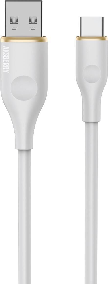 Кабель AKSBERRY (6900327530010) X162 Liquid silicone USB A -Type-C, белый