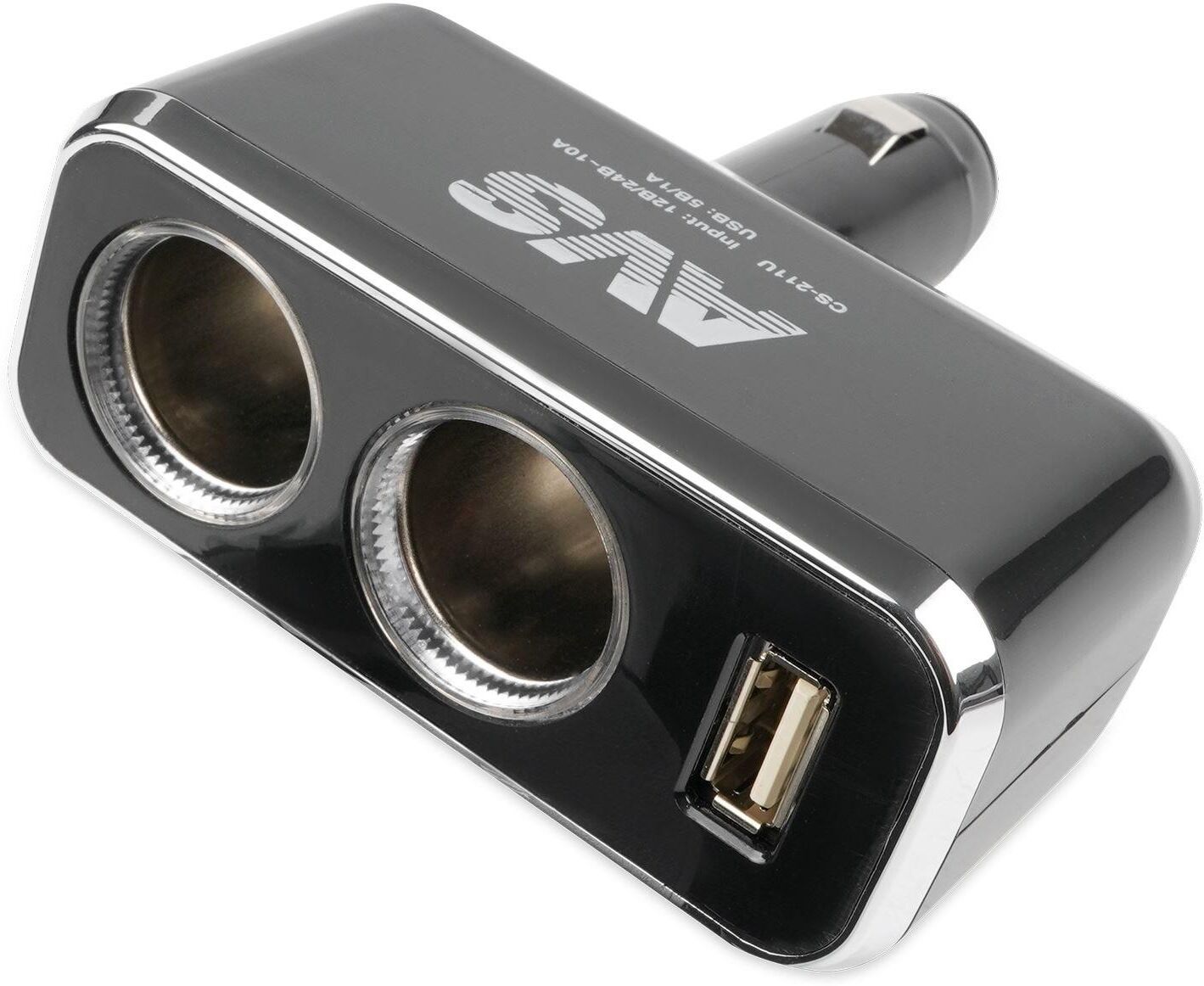 Разветвитель AVS CS211U прикуривателя 12/24 (на 2 выхода+USB) 43254