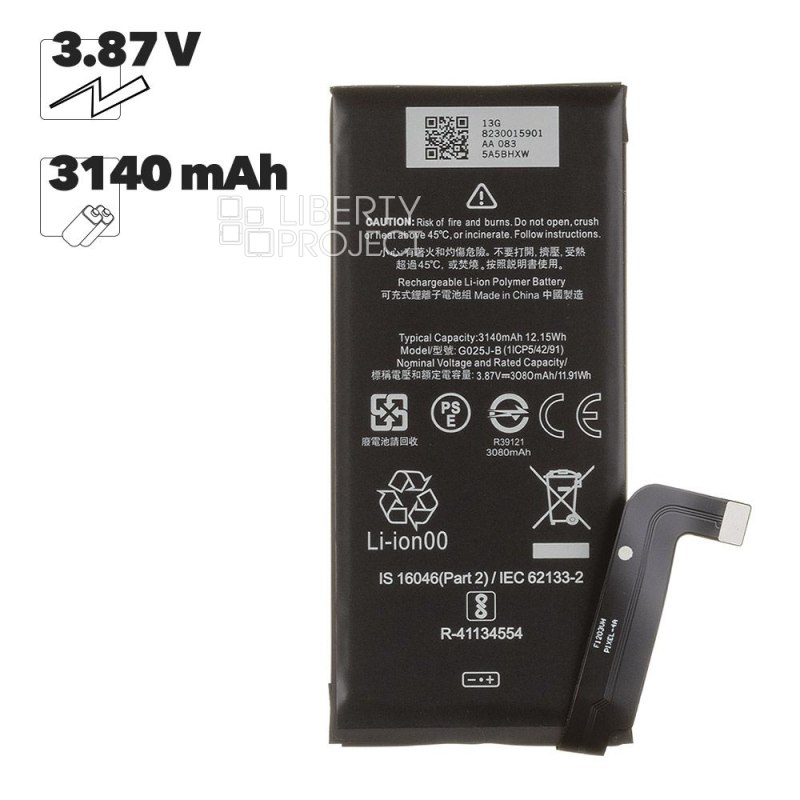 Аккумулятор (АКБ) Google Pixel 4a 4G (G025J-B) Filling Capacity