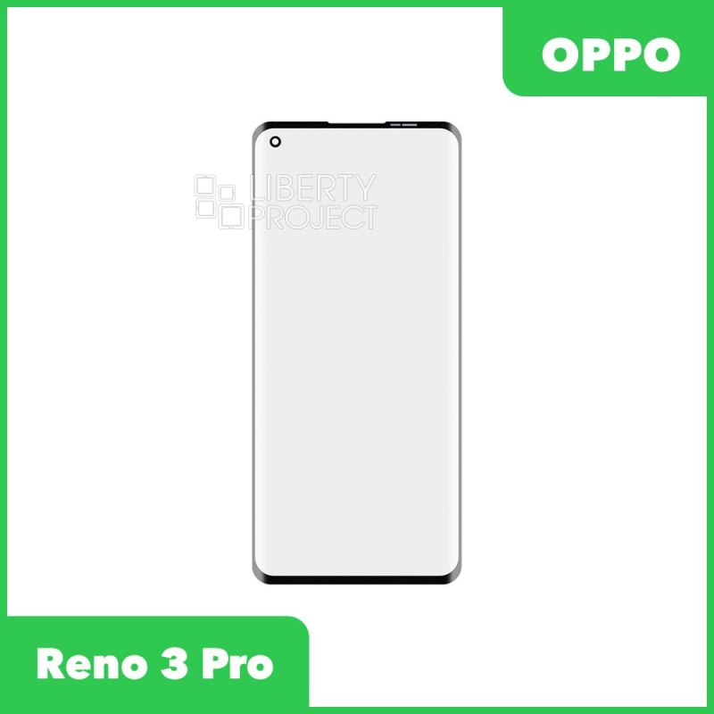 Стекло + OCA плёнка для переклейки Oppo Reno 3 Pro (черный)