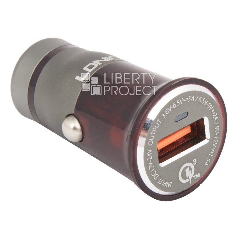 АЗУ "LDNIO" с USB 3,0А Quick Charge 3.0 18W + кабель Micro USB C304Q (серое/коробка)