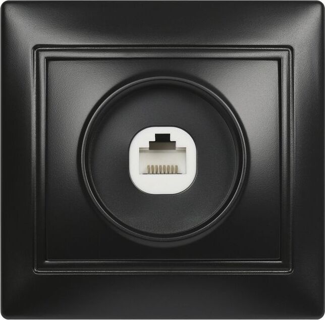 Розетка SMARTBUY (SBE-01b-S1-RJ) Венера, 1-местная, черный