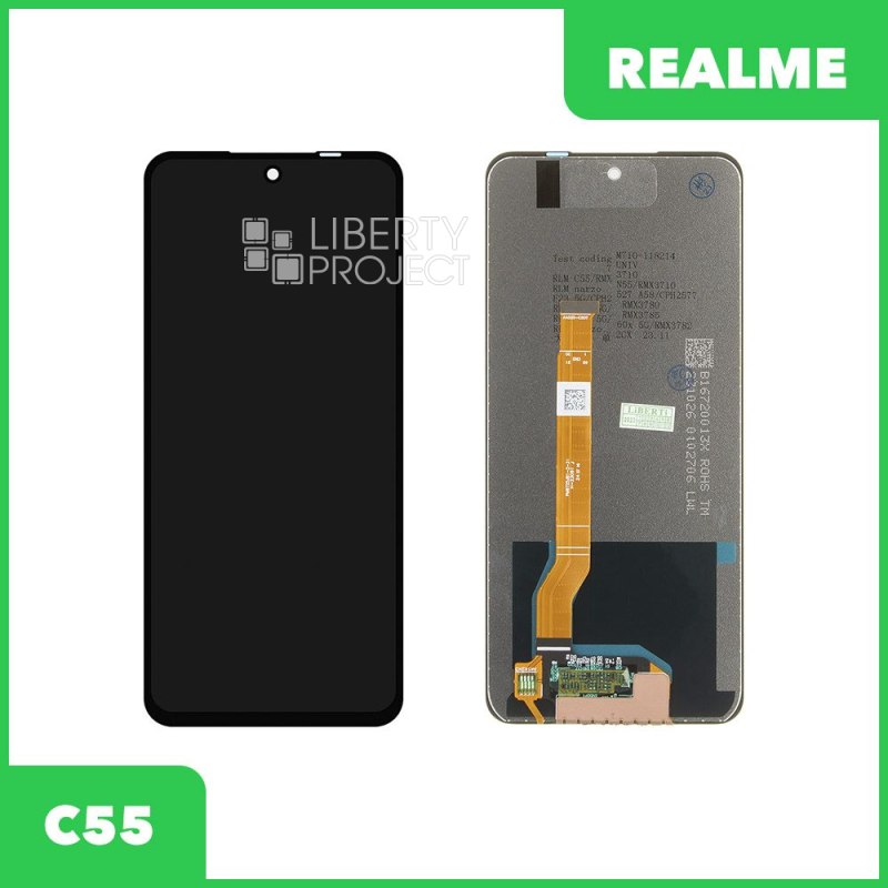 LCD дисплей для Realme C55 (RMX3710) / OPPO A58 4G (CPH2577) с тачскрином (черный)