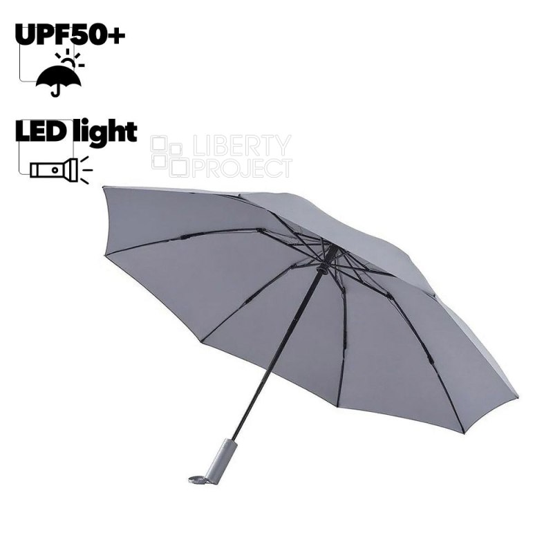 Зонт Xiaomi 90 Points NINETYGO Automatic Reverse Lighting Umbrella (серый)
