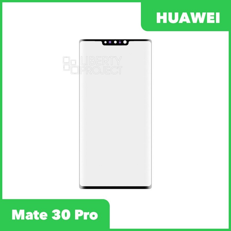 Стекло + OCA плёнка для переклейки Huawei Mate 30 Pro (LIO-L09) (черный)
