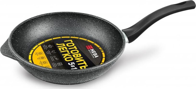 Сковорода НЕВА МЕТАЛЛ ПОСУДА GL2118Y а/пр литая 18см Готовить легко stone
