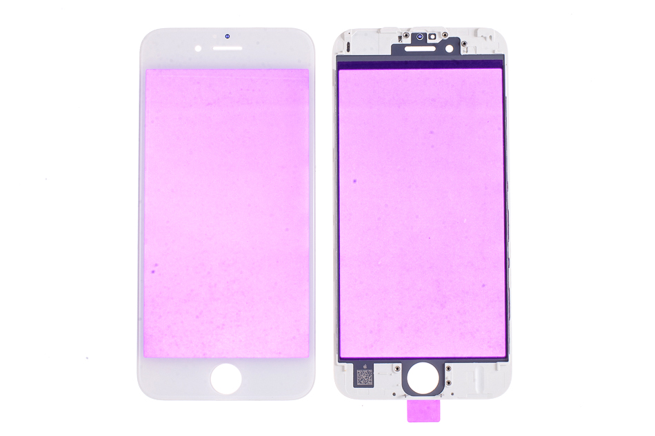 Стекло для переклейки для iPhone 6S с рамкой белый