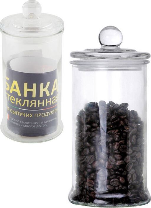 MALLONY Стеклянная банка для сыпучих продуктов с крышкой BANCA 0,9 л (003602)