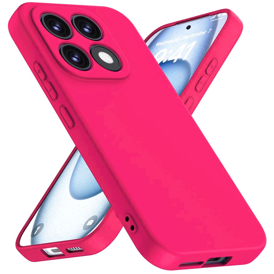 Силиконовая накладка без логотипа Silky soft-touch для Xiaomi mi 17 ярко-розовый