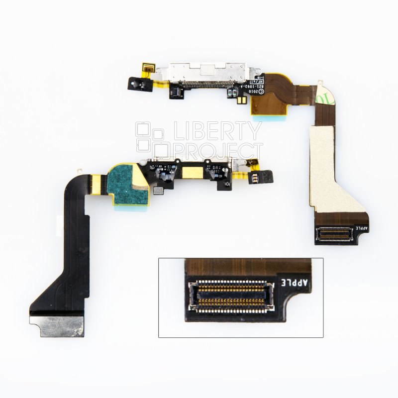 Шлейф/FLC iPhone 4G с системным разъемом (серый)