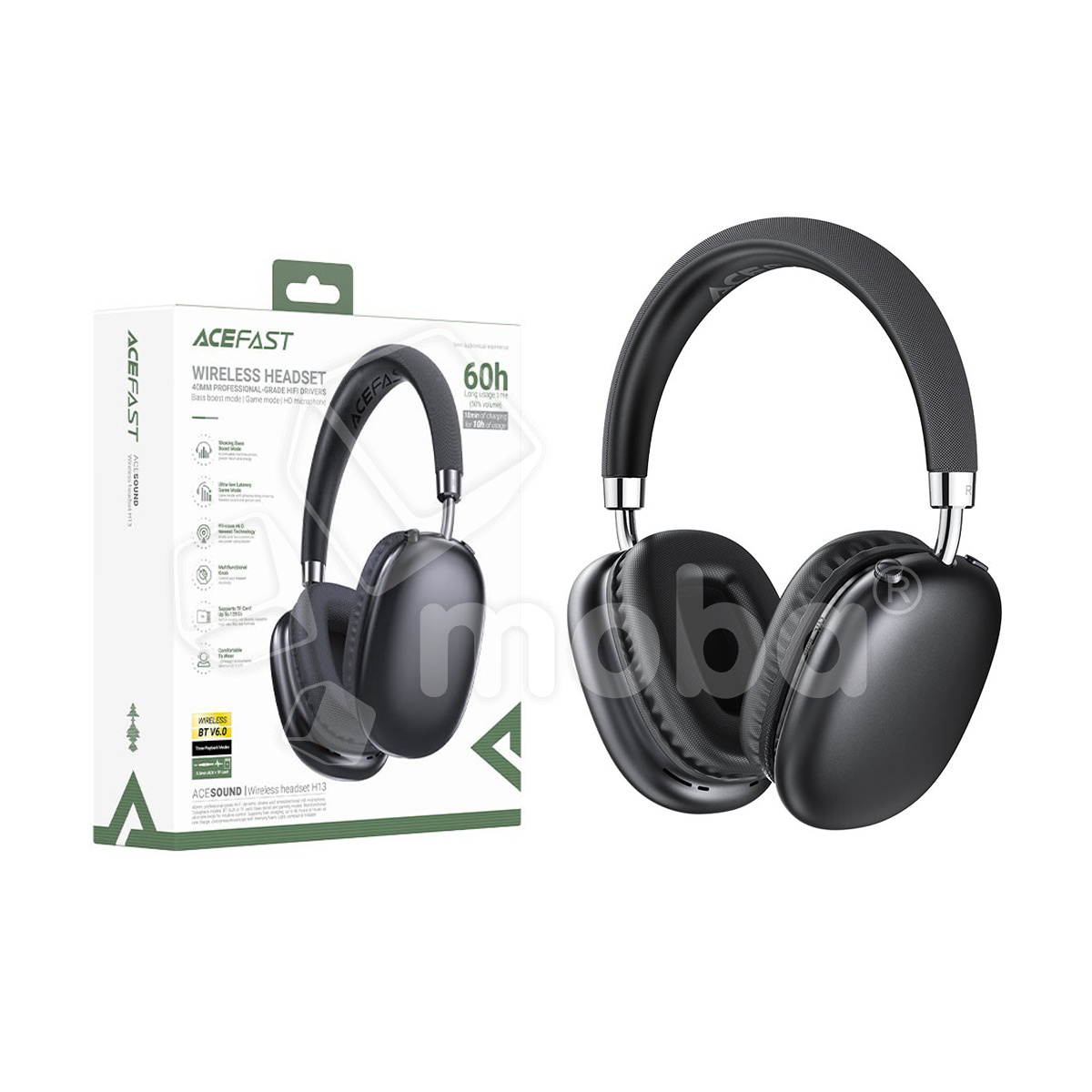 Беспроводные наушники Bluetooth Acefast H13 (накладные) Черный