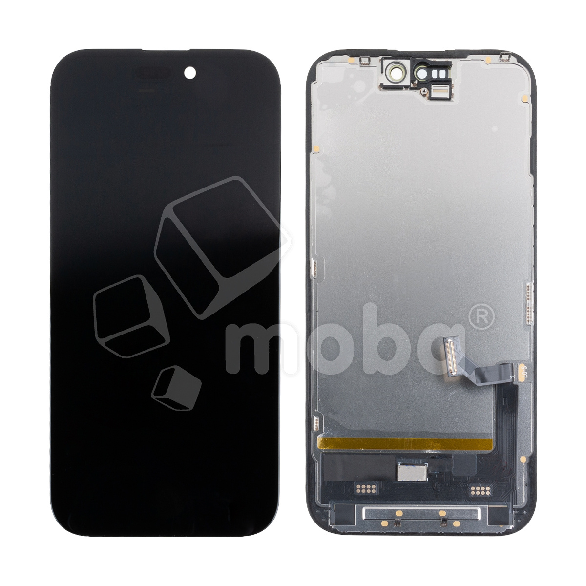 Дисплей для iPhone 15 (A3090) в сборе с тачскрином Черный - (Soft OLED, Full HD) (с верификацией = с привязкой без ошибки)