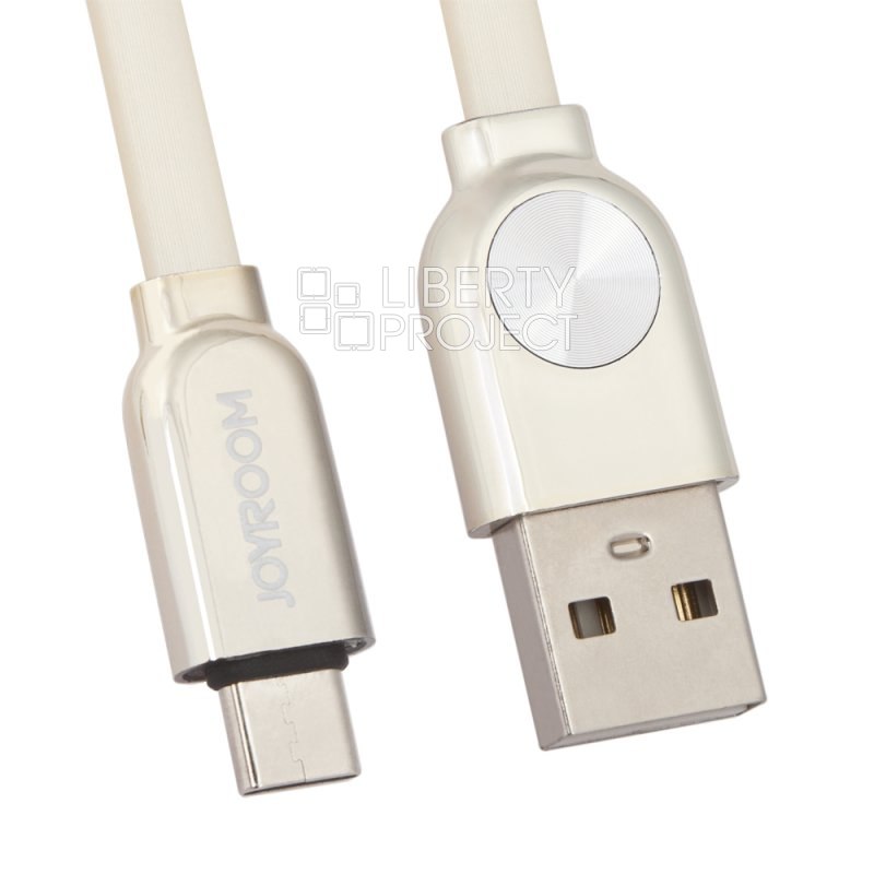 USB кабель JOYROOM DAWN Series S-M339 USB Type-C 1м плоский метал. разъемы (золотой)