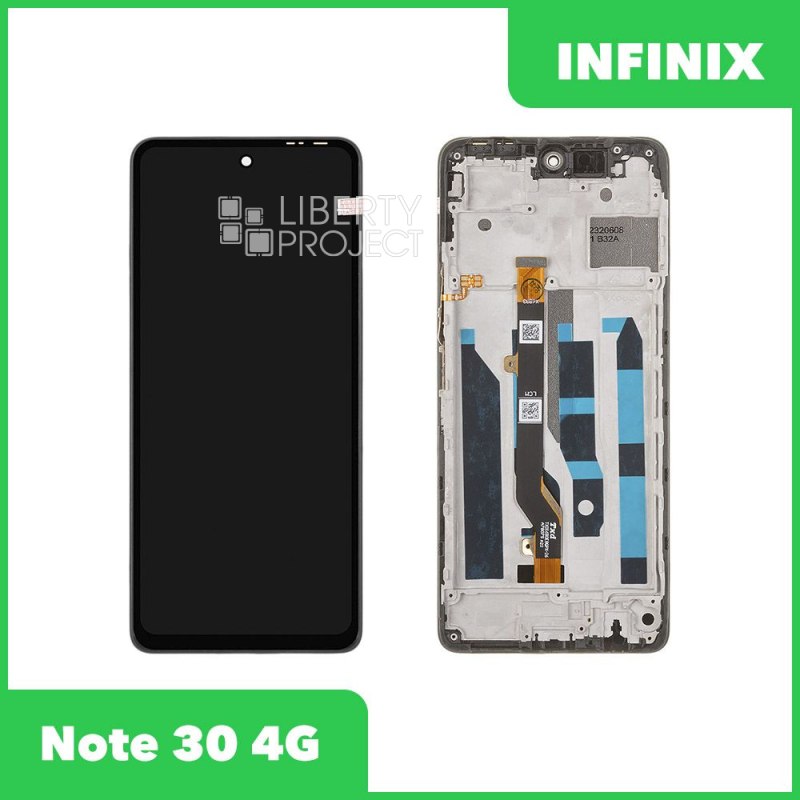 LCD дисплей для Infinix Note 30 4G (X6833B) с тачскрином в рамке (черный) OR LCD