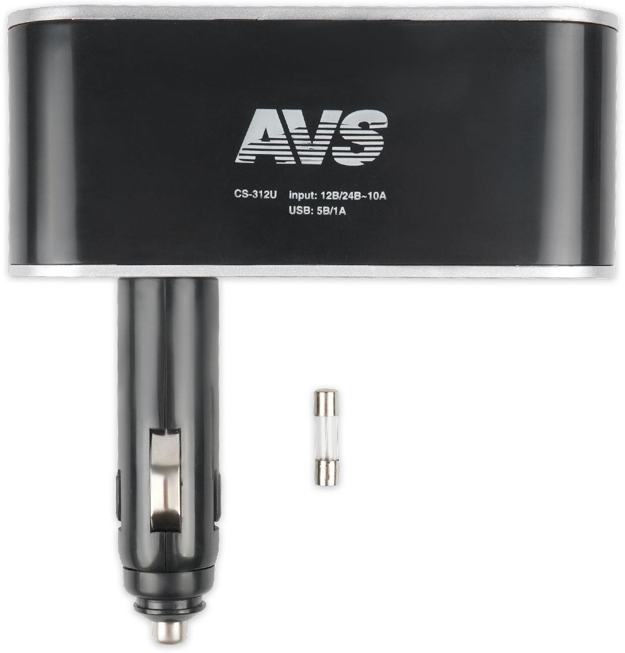 Разветвитель AVS CS312U 12/24 (на 3 выхода+USB)