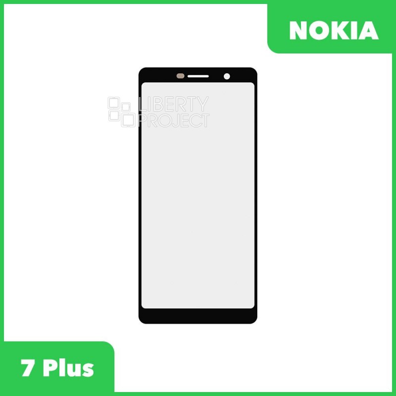 Стекло для переклейки Nokia 7 Plus (черный)