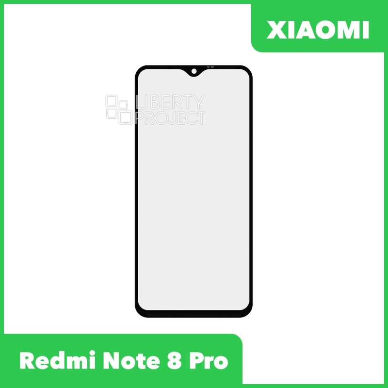 Стекло + OCA пленка для переклейки Xiaomi Redmi Note 8 Pro (черный)