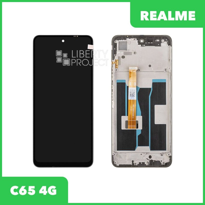 LCD дисплей для Realme C65 4G (RMX3910) с тачскрином в рамке (черный) OR LCD