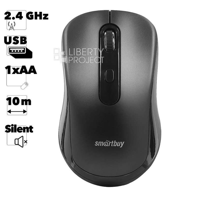 Мышь беспроводная беззвучная Smartbuy ONE 282AG (черный)