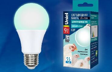 Лампа декоративная светодиодная UNIEL (UL-00003190) для птиц LED-A60-9W/SCBG/E27/FR/DIM IP65 PLO65WH