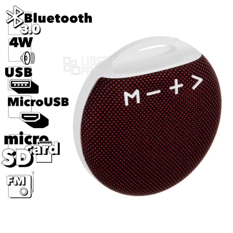 Колонка беспроводная Bluetooth "LP" LP-G1 Micro SD/USB/FM (красная)