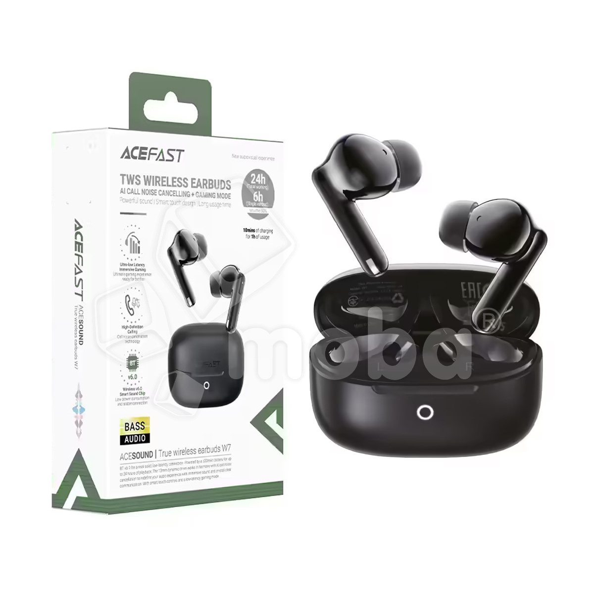 Беспроводные наушники Bluetooth Acefast W7 (TWS, вакуумные, ANC) Черный