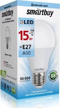 Светодиодная лампа SMARTBUY (SBL-A60-15-40K-E27) 15W/4000/E27