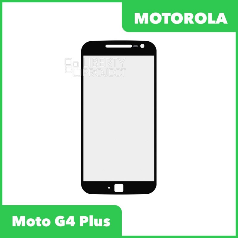 Стекло + OCA плёнка для переклейки Motorola Moto G4 Plus (черный)