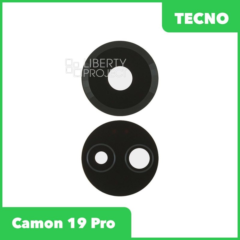 Стекло задней камеры для Tecno Camon 19 Pro (CI8n) (без рамки) (черный)