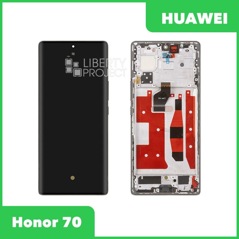 LCD дисплей для Huawei Honor 70 (FNE-NX9) с тачскрином в рамке (черный) OR LCD