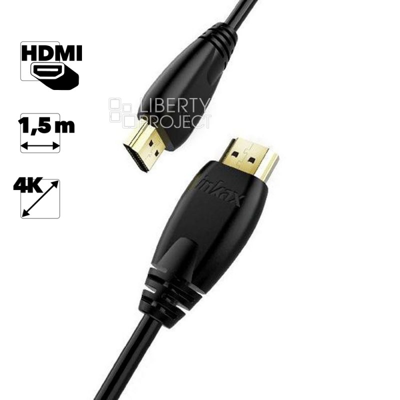 HDMI кабель inkax AL-04, 4K, 1.5м (чёрный)