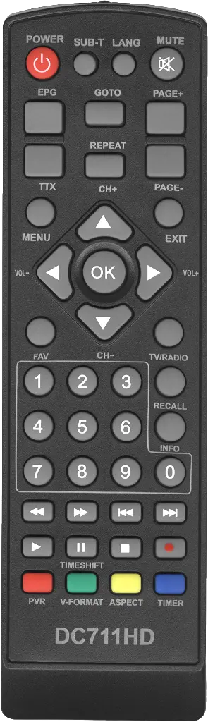 Пульт Huayu DC711HD для DVB-T2 ресивера