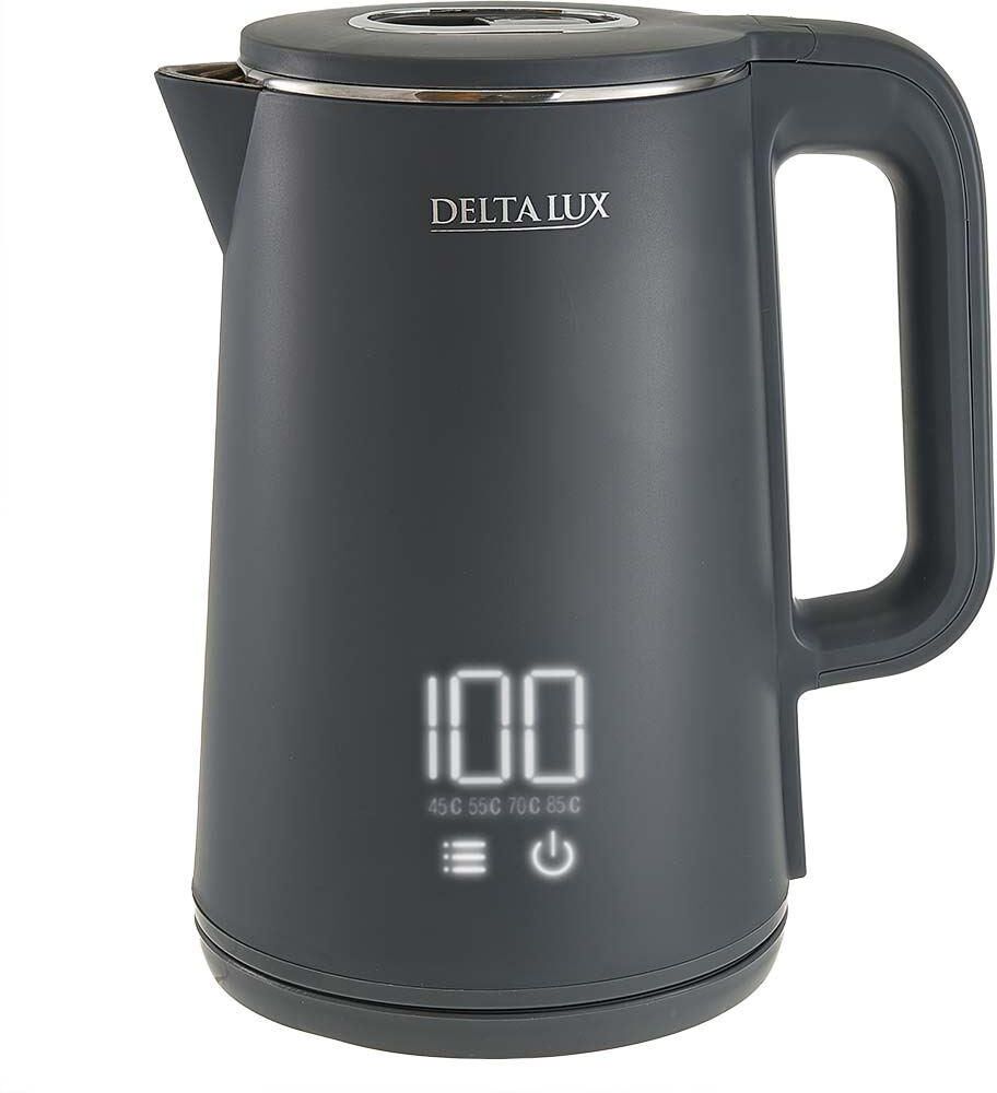 Чайник электрический DELTA LUX DE-1023 gray (1,8л. металл/пластик)