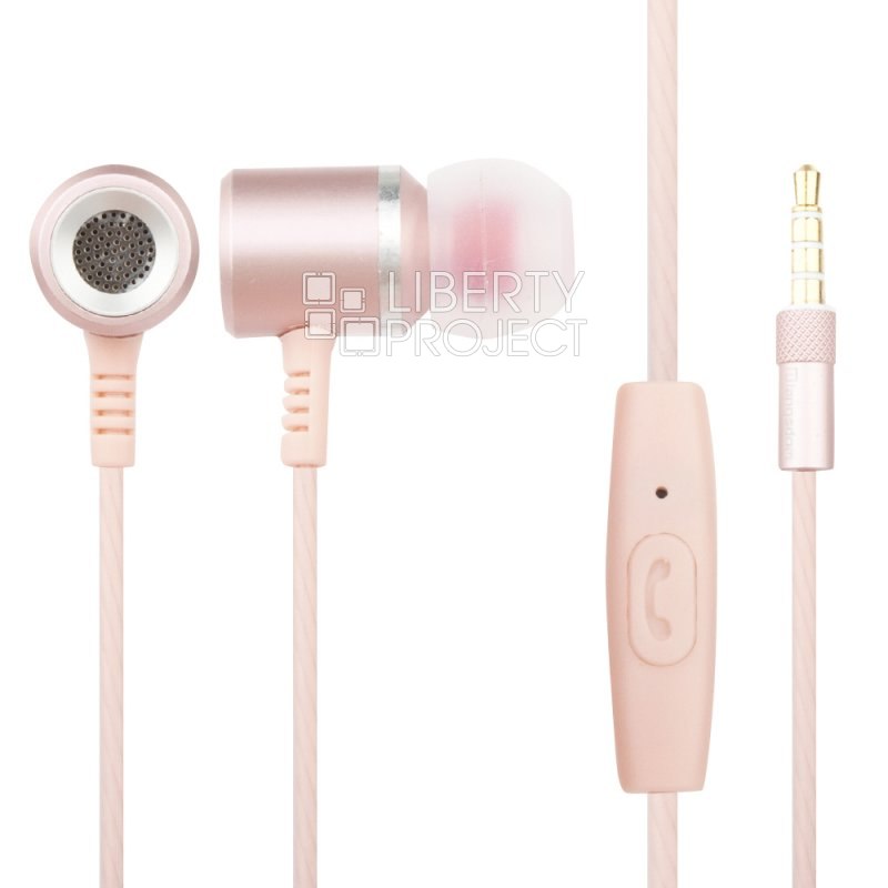 Гарнитура "Langsdom" M400 Metal In-Ear Headphones (розовая/коробка)