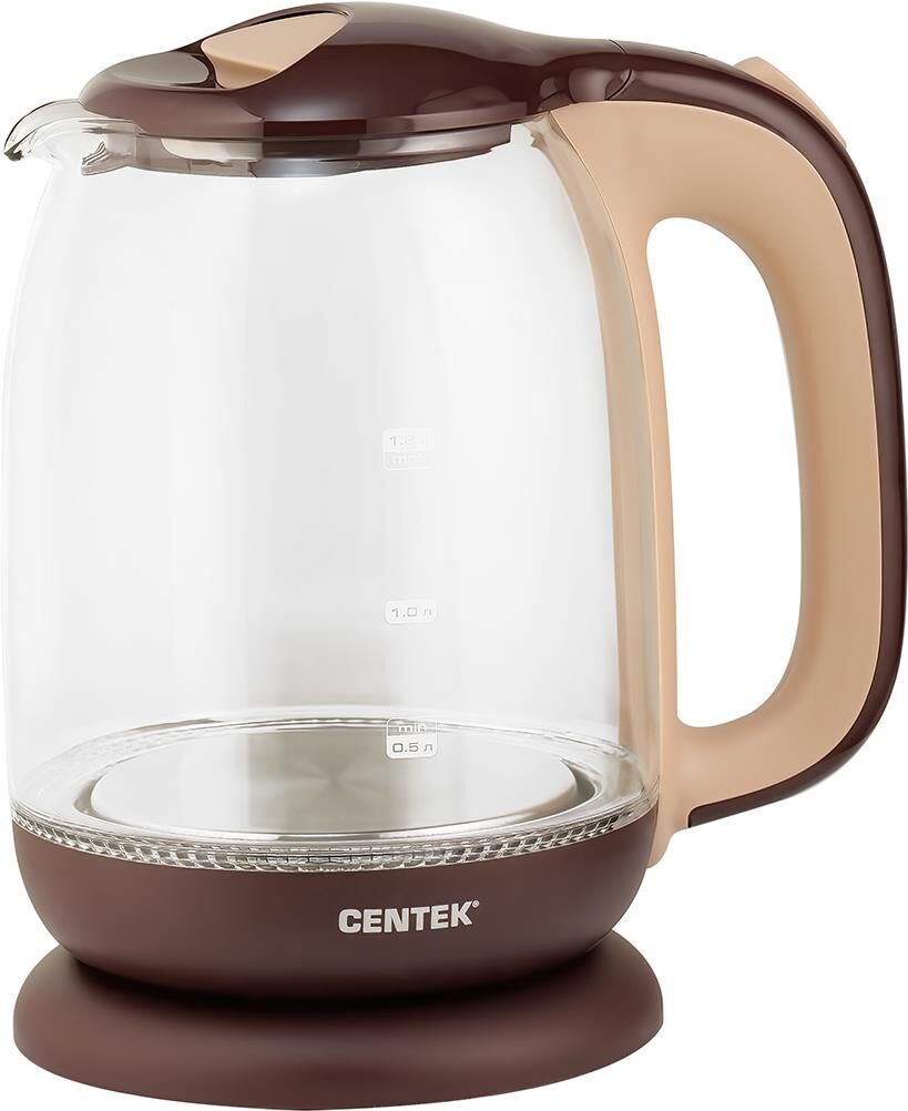 Чайник электрический CENTEK CT-0034 brown (1,8л, стекло)