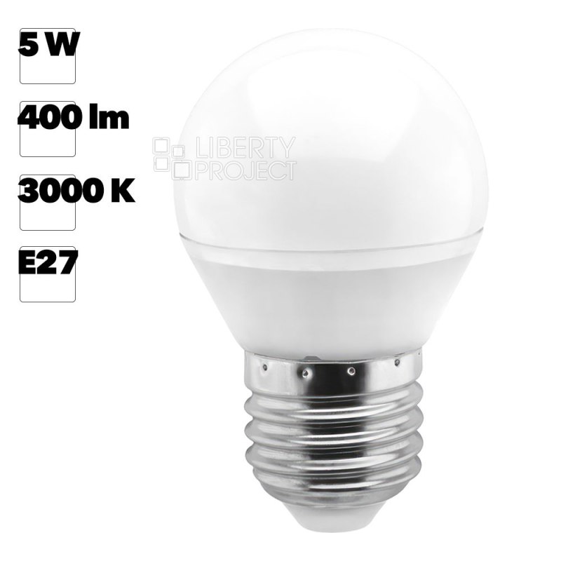 Светодиодная (LED) Лампа Smartbuy G45-05W/3000 теплый свет/ цоколь E27